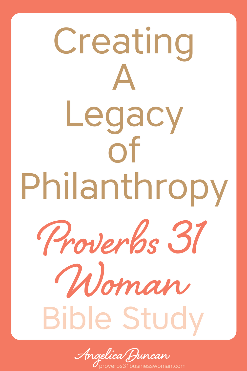 Have you ever considered what creating a Legacy of Philanthropy might look like for you & your family? Let's find out in our Proverbs 31 Woman Bible Study!