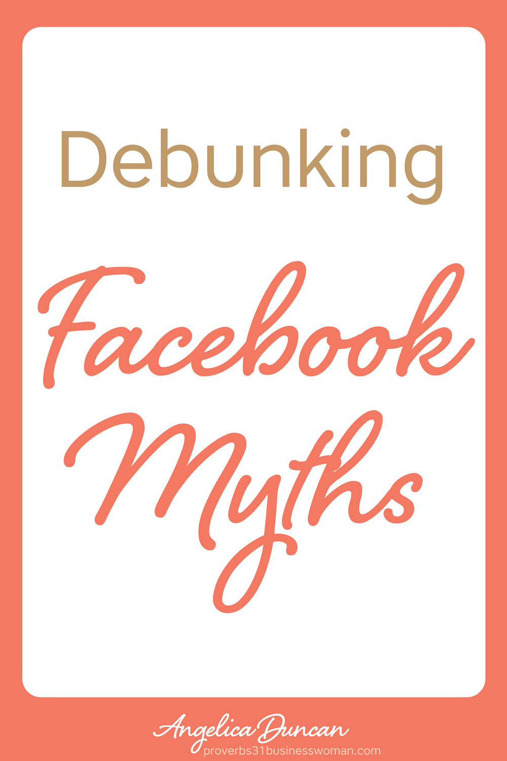 You can't believe everything you hear about Facebook. There are TONS of them, mostly of rooted in the wrong belief system. Let's debunk those myths today! #facebook #mompreneur #onlinebusiness #wahm #womeninbusiness #christianbusiness #christianwomeninbusiness #christianentrepreneurs #proverbs31 #proverbs31woman #proverbs31businesswoman #proverbs31enrepreneur #p31 #angelicaduncan #silkoversteel #sos